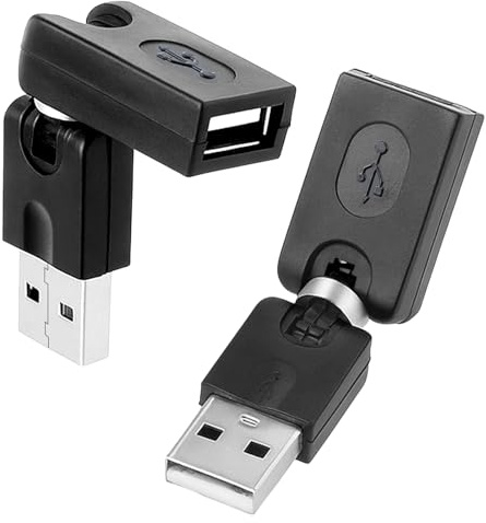 Zyghjort 2 Pack USB 90 Degree Adapter, USB Male to Female USB2.0 Adapter