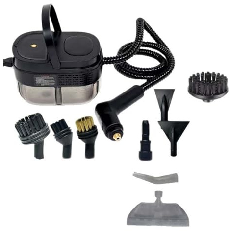 Nettoyer à Vapeur Polyvalent avec Accessoires 12pcs, 2500W Paquer à Cartouche Portable avec réservoir de 1,6 L, poignée réglable à 3 Niveaux, pour Nettoyage, Voiture, Salle de Bain, Douche, fenêtre