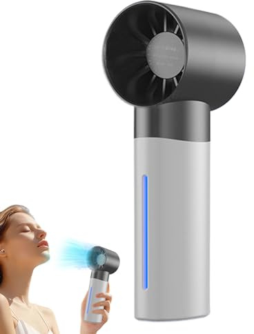 Ventilador eléctrico de mano, ventilador de refrigeración portátil de mano, equipo de refrigeración de pantalla digital con tanque de agua de 35 ml para ir al trabajo, playa, dormitorio, lectura