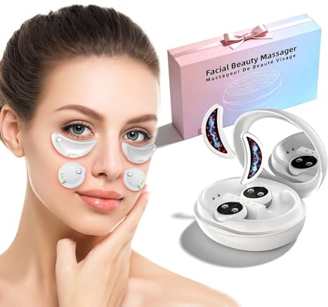 Parche Portátil para Masaje de Ojos Recargable, que reduce las bolsas, las ojeras y las arrugas, y aporta luminosidad a la piel