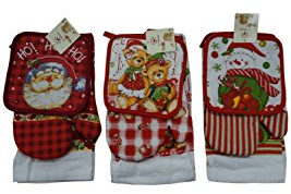 Desideri di Casa 3 Set Cucina Natalizio 1 PRESINA + 1 GUANTONE + 1 STROFINACCIO