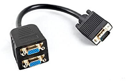 lanberg AD-0020-BK Vga (15 Pin) Male to 2x Vga (15 Pin) Female Adapter Splitter with Cable, 20 cm, Black