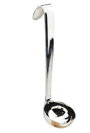 Stainless Steel Mini Serving Ladle with Hook - Small Oil Ladle for Soup, Gravy & Sauces by Global Kitchen (Size 1: 5)
