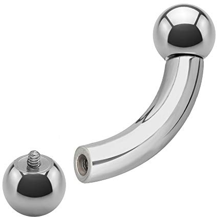 Treuheld® Piercing Banane mit Innengewinde | Stahl | Silber |