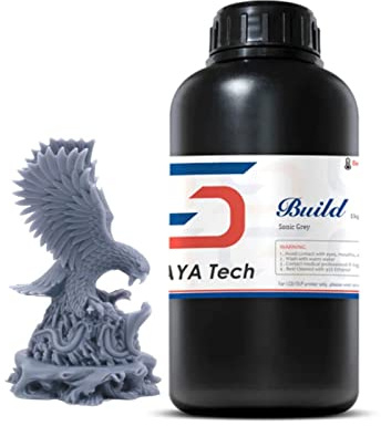 Siraya Tech Build Schrumpfarmes 3D Drucker Resin (Sonic Grau, 1kg) | Bruchfestes, gewindeschneidbares Präzisionsharz, geringer Verzug und Schrumpf, detailreiche Modelle für LCD/DLP