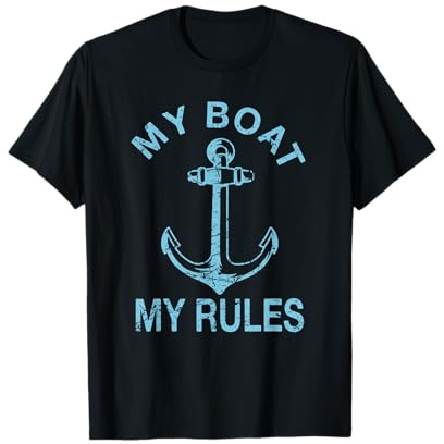 Lustiger Bootsbesitzer Kapitän Sailor Segeln Seamen Skipper T-Shirt