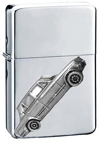 Britisches Oldtimer Dolomite ref274 Zinn Effekt Design auf einem Flip-Top-Benzinfeuerzeug, winddicht, Silber nachfüllbar