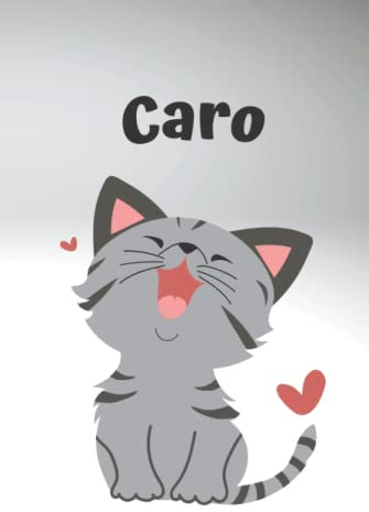 Caro | personalisiertes Notizbuch | Katze | DIN A5, 120 Seiten, Dots, Hardcover | Notes