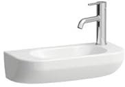 LAUFEN Lua Handwaschbecken, 1 Hahnloch rechts, Becken links, ohne Überlauf, 500x230mm, H8150820001141, Farbe: Weiß
