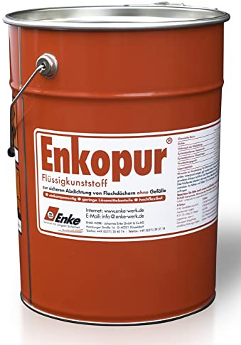 Enke Enkopur® Flüssigkunststoff | 25kg | schwarz | Universalabdichtung Feuchtigkeitssperre für Dach, Keller, Garage, Sockel | extrem langlebig UV-stabil rissüberbrückend