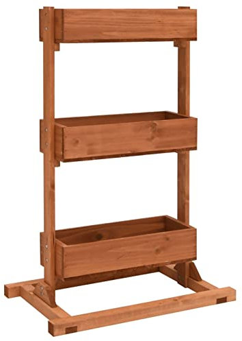 Homgoday Fioriera 52x30x78 cm in Legno di Abete, Fioriera da Esterno, Fioriera Balcone, Fioriera Grigliato per Giardino