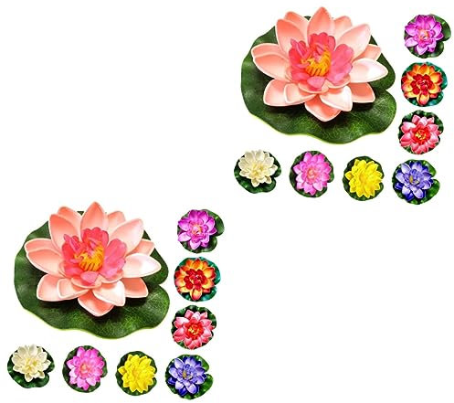 Garneck 16stücke Künstliche Lotusblumen Schwimmende Dekoration Für Teich Und Aquarium Wasserlilien Langlebig