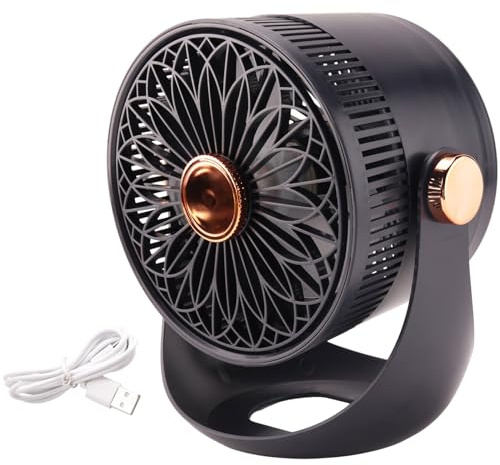 Hlsicnalm 2400MAh Table Wall Air Circulation Electric Fan USB Rechargeable Wall Mountable Cooling Ventilator Fan, blue