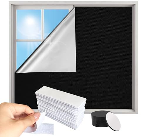 Pellicola oscurante per finestre, 2 m x 1,45 m, oscurante, per interni, senza forature, pellicola termica al metro, per camera da letto