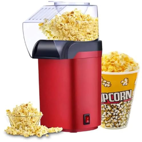 BDJSN Hot Air Popcorn Popper, 1200W Portable Home Electric Popcorn Maker, No Oil Needed, Non-stick Pot Liner, Automatic Popcorn Machine for Children, Adults, Elderly 110/220V