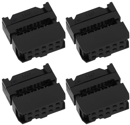 ECSiNG 50 Stück 10-poliger IDC-Kabelmontage-Steckerbuchse 2,54 Mm Rastermaß IDC-Buchse für Anschlusskabel Elektronische Projekte Integrierte Leiterplatten