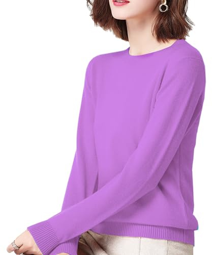 GLAMEXX24 Maglione Donna a Maniche Lunghe, Girocollo, Caldo Casual, Tinta Unita, Lavorato a Maglia