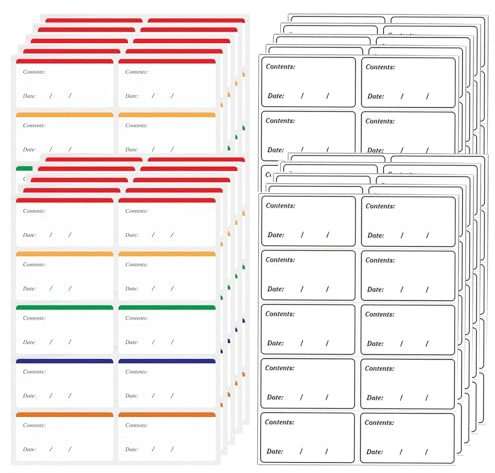 200 PCS Leicht Abziehbare Gefrieretiketten, 60 MM × 30 MM Ablösbare Etiketten Ohne Rückstände, Gefrieretiketten zum Beschriften, Aufkleber für Gefrierdosen, Universal Etiketten für Küche Marmelade