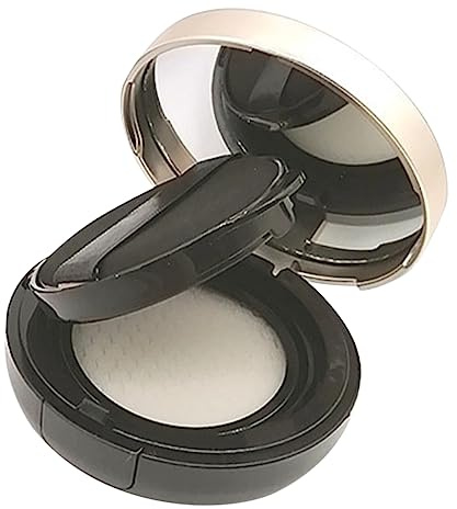 AUTSUPPL Puderdose Leer für Loses Puder Nachfüllbarer Pulverbehälter 15g aus Abs und Pp mit Puderquaste für Reisen und Unterwegs Schwarz