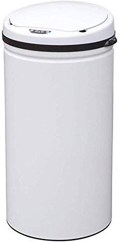 JKJZSALJ Cubo De Basura para Exteriores, Grande, Automático, Sin Contacto, con Sensor De Movimiento Inteligente, para Baño, Oficina, Cocina, Color Negro, 40 L, Blanco, 30 L