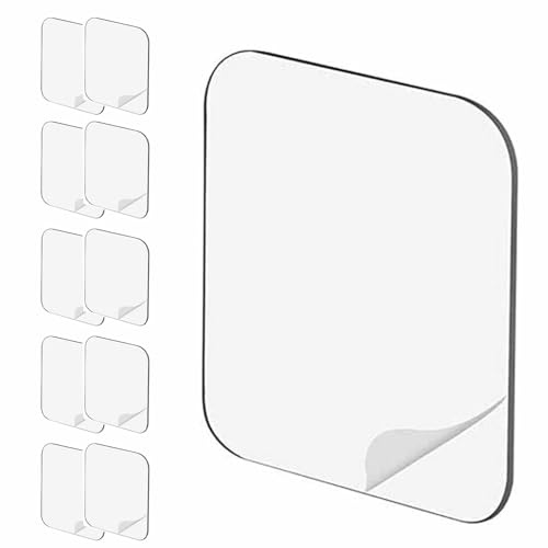 10 cuscinetti biadesivi grandi per il montaggio, 2-3/8 due quadrati pretagliati nastro super forte resistente lavabile appiccicoso pareti appese nano gel trasparente 60 mm, 2-23/64 pollici x 2-23/64