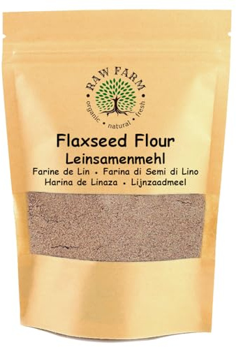 Raw Farm - Harina de Semillas de Lino - 1kg - 100% Pura, Sin Gluten, Rica en Proteínas, Baja en Carbohidratos, Sin Frutos Secos, Para Hornear, Cocinar y Smoothies