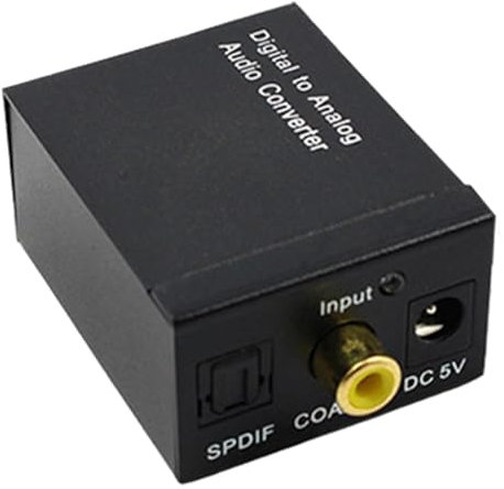 Digital-analog digital-analog ljudkonverterare, digital koaxial fiberoptisk analog utgångskonverterare | 3,5 mm jackkontakt, optiskt digitalt koaxialljud för TV-ljud från