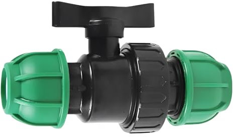 MiJunHD 50mm ID Ball Valve, Thicken PP Plastic Water Pipe Plumbing Connector, Tap Flow Valve Shut-Off Switch, Temp Range: -10°C to 45°C (1 Piece)
