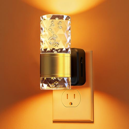 PKBD Night Light Plug in Wall with Dusk to Dawn Sensor, 3000K Warm White Light, Adjustable Brightness 100LM, Plug in Night Light for Bedroom, Hallway, Stair, Bathroom and Toddler, 1 Pack