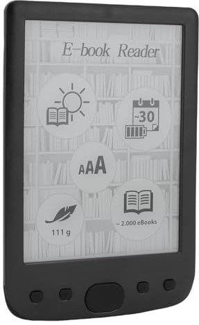 Electronic Book Reader, 6 Inch E Reader with 800 X 600 Screen, 512MB, Portable and Eye Friendly with Protective Case 2500mAh Battery, for Kids, Adults, Seniors (8G)