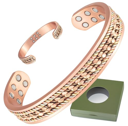 Wollet magnetarmband damen, magnet armband damen, kupferarmband damen mit magneten,mit 18 kraftvollen Magneten in Geschenkbox (CPB-2806 * 18)