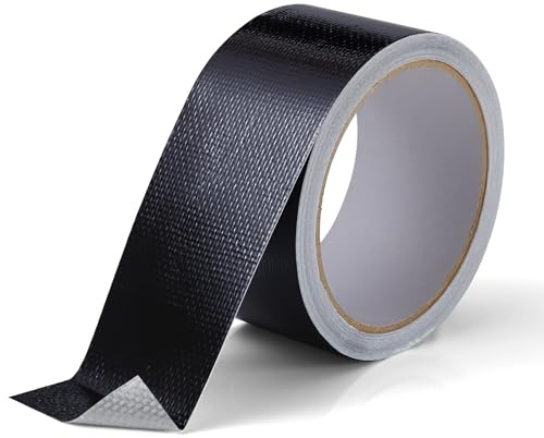 FIREWESS Ruban d'étanchéité en aluminium - Noir - En fibre de verre - Pour tuyau et voiture - 10 cm x 10 m