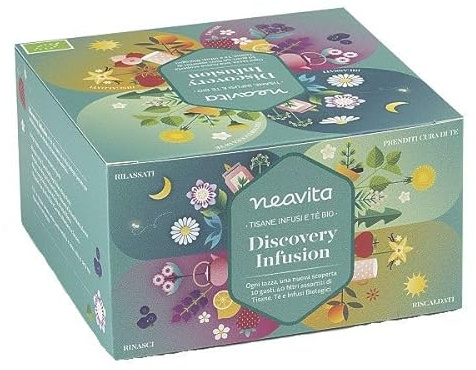 Neavita Discovery Infusion - Kit di Tisane, Tè e Infusi Biologici - per soddisfare ogni tuo desiderio di benessere autentico - 40 filtri assortiti
