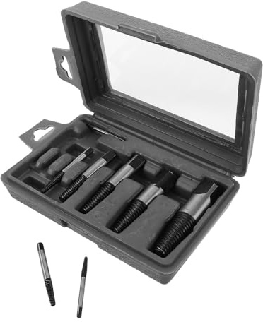 NOLITOY Extracteur de Vis et Boulons Cassés Kit de 8 Outils en Acier Robuste pour Perceuse Électrique Extraction Rapide de Vis Endommagées et Filetages Foirés Plomberie Bricolage et