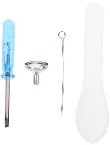 YARNOW Kit de Remplissage Entonnoir à Urne en Acier Inoxydable Mini Entonnoir Métallique Bleu Spatule et Tournevis Plat 4 Pièces pour Urnes Funéraires Bijoux et Cendres – Usage