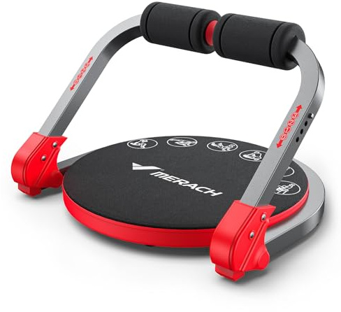 MERACH Bauchtrainer für Zuhause – Bauchmuskeltrainer mit 3 Einstellbaren Widerstandsstufen, Bauchtrainer Bauch Trainingsgerät für das Core Training Fitnessgeräte für Zuhause