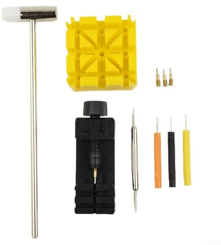 11PCS Watch Repair Tools Including Bracelet Chain Pin Remover and Slit Strap Adjuster for Adjusting Watch Bands Without Damage (Black)