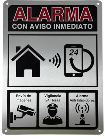 Cartel Videovigilancia - 21x28 cm - Aluminio - Grosor 0.8 mm - Señal Zona Videovigilada - Impresión UV - Señal de Videovigilancia - Zona Video Vigilada - Alarma (Cartel Videovigilancia 21x28)