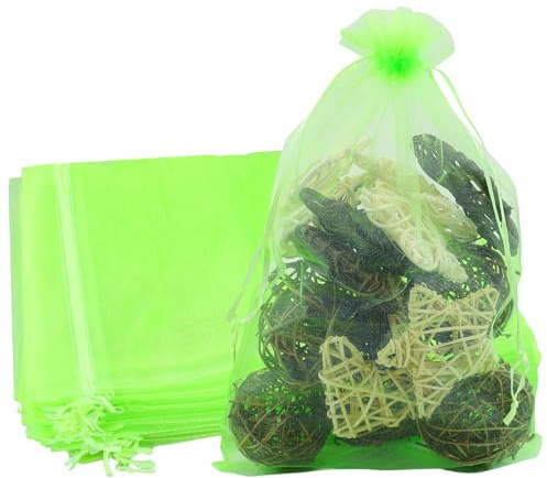 105 Stück Organzasäckchen,Organzabeutel,30x40cm,Geschenkbeutel,Schmuckbeutel,Hochzeit-Säckchen,Lavendelsäckchen-Säckchen,Hochzeitsbevorzugung,Festivalparty,Satin-Kordelzug (grün)