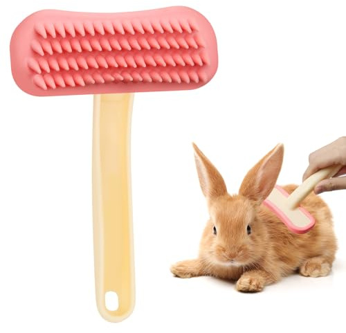 Kaninchenbürste, weicher Silikon-Massagekamm für Kleintiere, praktische Kaninchenbürste zur Fellpflege, Zubehör für die Kaninchenpflege, geeignet für Katzen, Welpen und andere Haustiere Hasenbürste