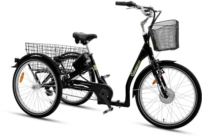 SachsenRAD Elektro-Dreirad T3A Trio II mit Alarmanlage, E-Lastenrad Klapprad für Senioren Tiefeinsteiger, Kenda 2.125 Zoll Reifen, LCD-Display und StVZO-zugelassene LED-Leuchten, Langlebige LG-Zelle