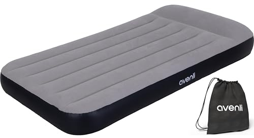 AVENLI Luftmatratze selbstaufblasend Twin-Size 191x99x30 cm, 1 Person, Coil-Beam, selbstaufblasend, bis 100 kg, grau, Camping Gästebett Outdoor – aufblasbare Matratze für 1 Person