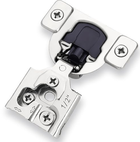 Decobasics 50 Pack Soft Close Cabinet Hinges – 1/2 Overlay for Kitchen Cabinet Doors, Slow Self-Closing Concealed Hidden Hinges for Face Frame –Stainless Steel, 3-Way Adjustable & Quiet Close Damper