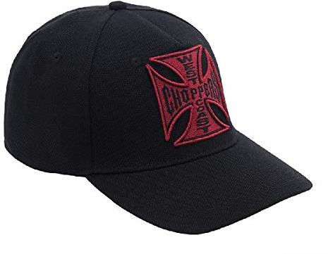 West Coast Choppers - WCC Red Cross Roundbill Snapback Cap - Black - Black - One size