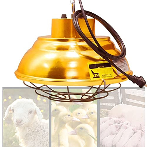 Aprilhp Wärmelampe Küken Heizlampe Hühner, 200-400W, Heizung Lampe Wärmestrahler Wärmelampe für Die Hundebox und Hühnerstall, Halogenröhre+Thermostatschalter
