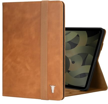 TORRO Lederhülle kompatibel mit iPad Air 11 M4 (2026), M3 (2025) & M2 (2024) und iPad Air 5. / 4. Generation - Hülle mit Standfunktion, Apple Pencil-Ladefunktion und Auto Wake/Sleep (Hellbraun)