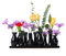 Jinfa Handgefertigtes kleines Keramikvasen-Set – Mehrfarbig oder einfarbig – 5–10 Mini-Vasen – Tisch- & Wohnzimmer-Deko – Für Blumenarrangements, Trockenblumen & Geschenkideen