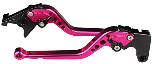 Motorrad Kupplung Bremshebel Aluminium Einstellbare Kupplungs-Hebel für Motorrad-Bremsen, Bremse kupplungshebel (Color : Long Pink)