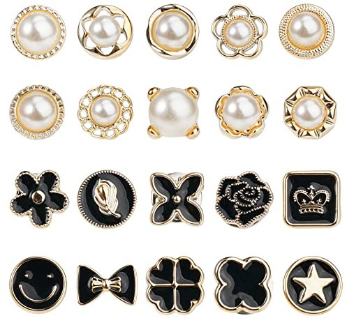 20 Stück Brosche Knöpfe, Damen Hemd Brosche Knöpfe Shirt Sicherheit Brosche Unsichtbare Sicherheitsnadeln Broschen Knöpfe Vertuschen Button für Frauen Kleidung Strickjacke Kleid und Diy-Dekoration