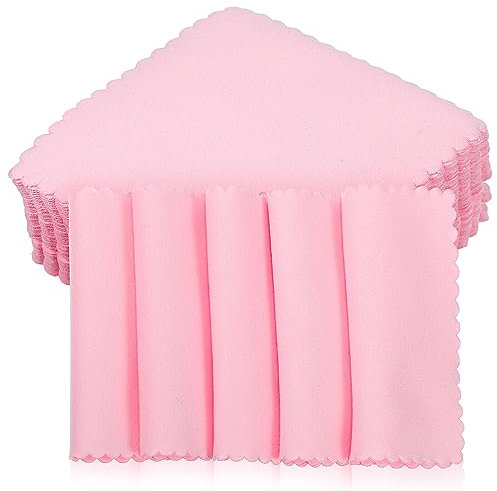 Didiseaon 100 Pièces Bijoux Chiffon De Polissage Chiffons De Nettoyage en Microfibre Dissolvant De Ternissement pour Bijoux Lunettes Or Bijoux Montre Pièces Argenterie Anneau Rose